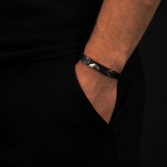 Save Brave Armband Havanna BK aus Kautschuk & Edelstahl Online Shopping