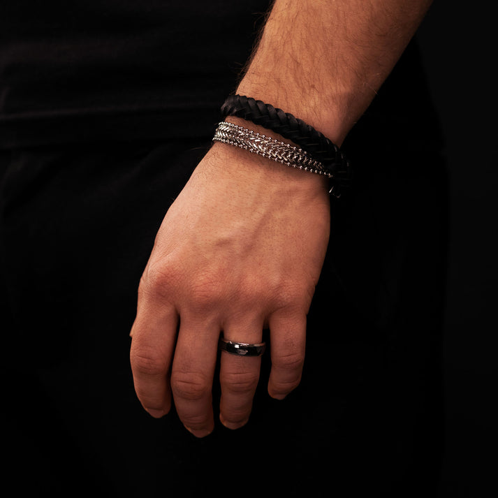 Save Brave Wickelarmband Sean aus Leder & Edelstahl Zeitlich begrenztes Angebot