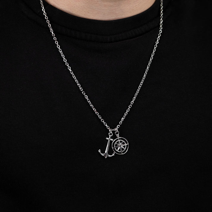 Save Brave Ankerkette mit Anhängern Anchorpolar - Farbe Silber Super Rabatt