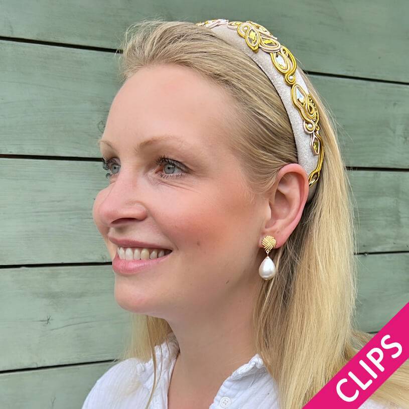 SchwesterSchwester Vergoldete Knoten-Ohrclips mit leichtem Baumwolltropfen Verkauf