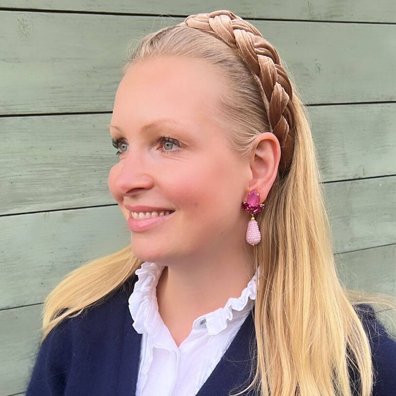 SchwesterSchwester Funkelnde Ohrstecker in Pink mit rosafarbenen Glitzertropfen von AmuseToi Super Sparpreis