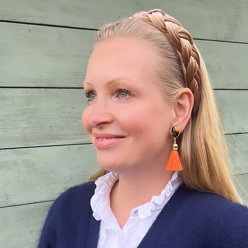 SchwesterSchwester Quasten Ohrringe als Ohrstecker in Schildpatt mit Quaste in Orange von AmuseToi Bis zu 65% Rabatt