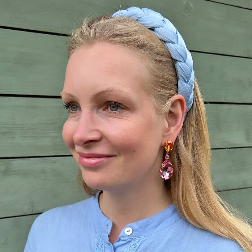 SchwesterSchwester Funkelnde Ohrstecker mit Glas-Kristallen in Orange und Rosa Exklusivangebot