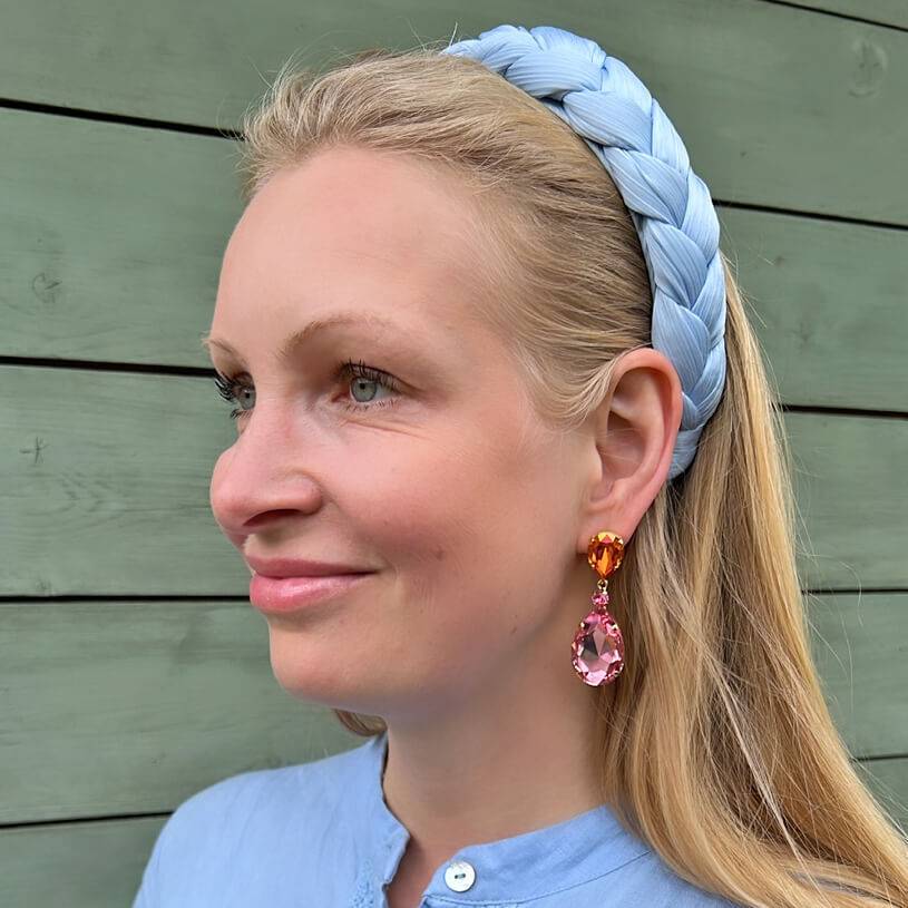 SchwesterSchwester Funkelnde Ohrstecker mit Glas-Kristallen in Orange und Rosa Exklusivangebot