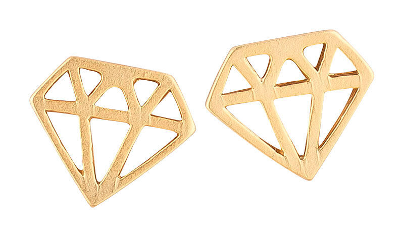 SchwesterSchwester Vergoldeter kleiner Ohrstecker in Diamantform Bis zu 55% Rabatt