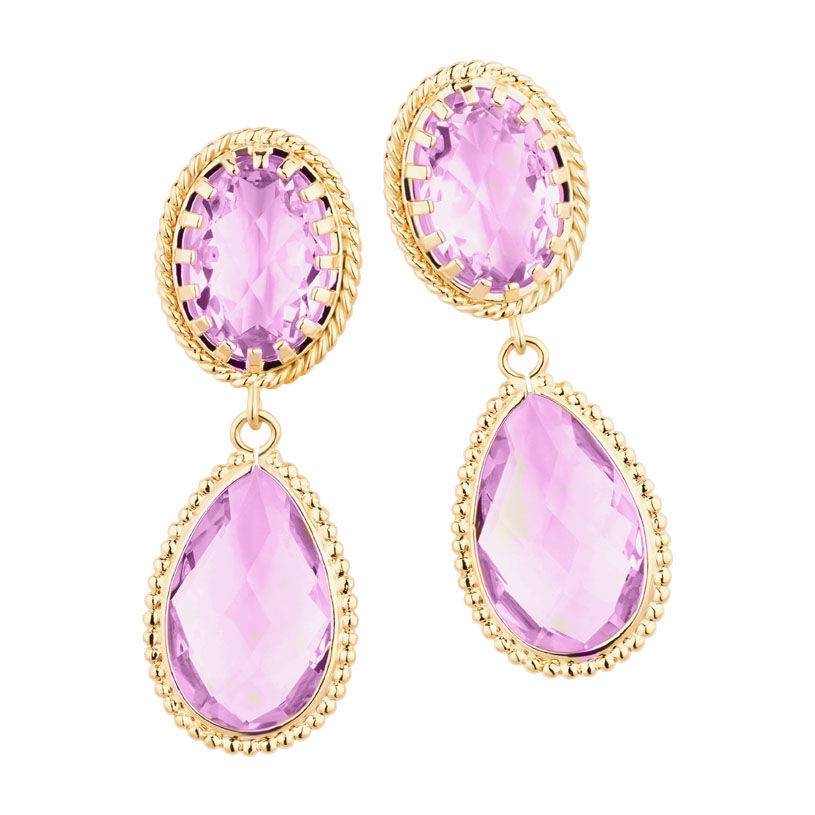 SchwesterSchwester Violette Tropfenohrringe mit funkelnden facettierten Tropfen Saisonschlussverkauf
