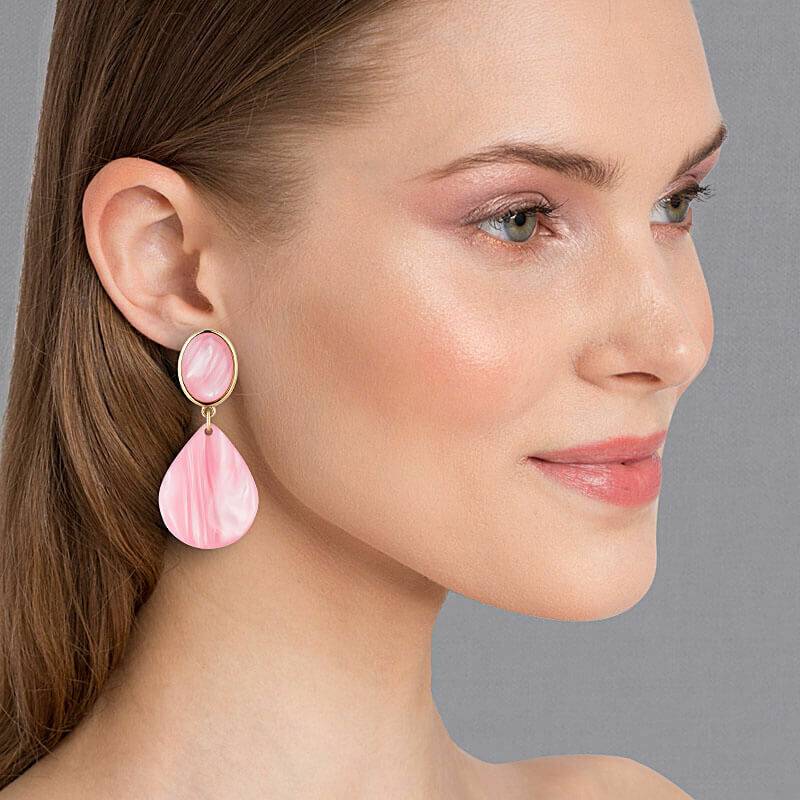 SchwesterSchwester Tropfen-Ohrringe in Rosa von AmuseToi Fabrik Onlineshop