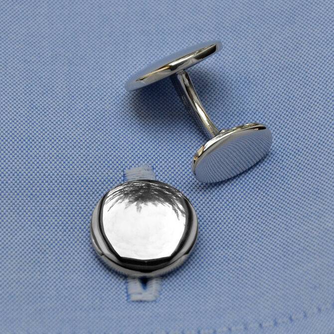 SchwesterSchwester Manschettenknöpfe Silber rund Im Verkauf