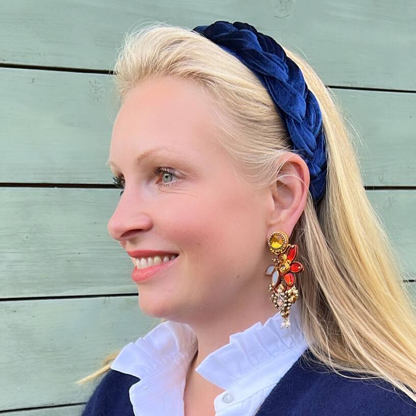 SchwesterSchwester Große Soutache-Ohrringe in Gold, Champagner und Braun Fabrikverkauf
