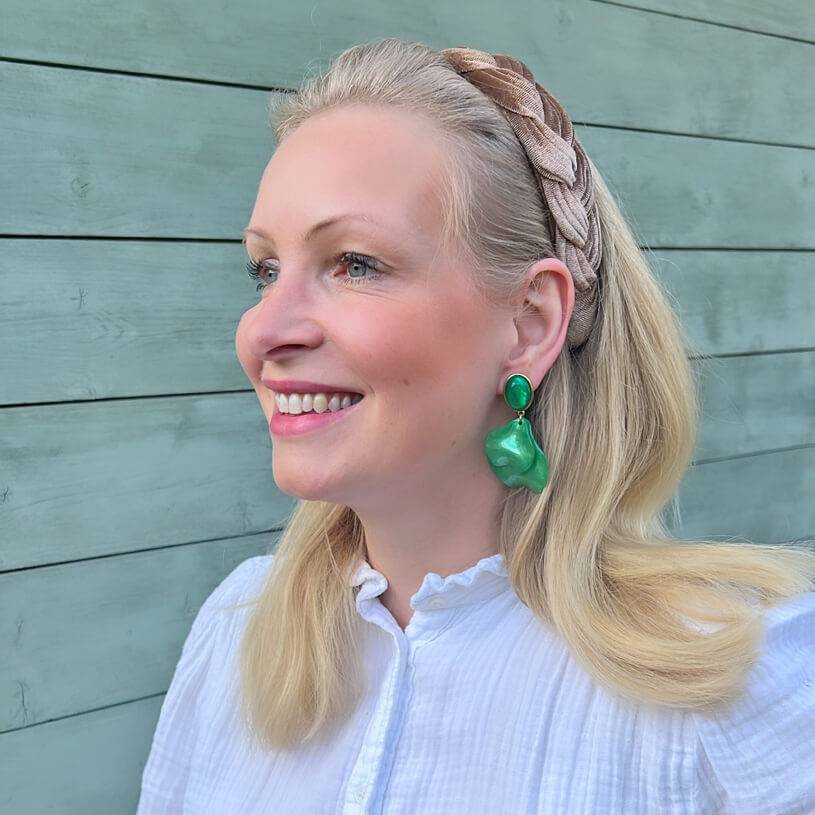 SchwesterSchwester Grüne Ohrringe mit Blütenblättern Bis zu 50% Rabatt